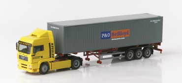 Herpa H0 · MAN TGA LX Container-Sattelzug "Deisser/P&O"  · NEU/OVP
