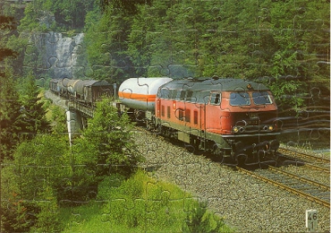 Eisenbahn Kinder-Puzzle · Diesel-Lokomotive 218 213 DB im Pegnitztal · NEU/OVP