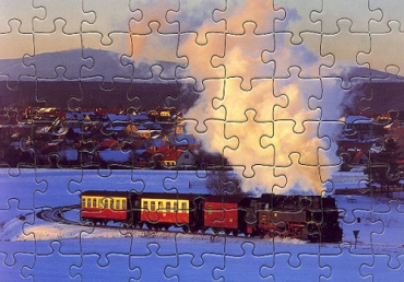 Eisenbahn Kinder-Puzzle · Dampf-Lokomotive 99 247 HSB · NEU/OVP