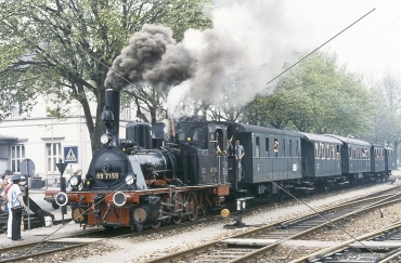 Dampflok-Dia · 89 7159 (preuß. T 3) - DRB - SWEG Bhf. Aachern/Baden