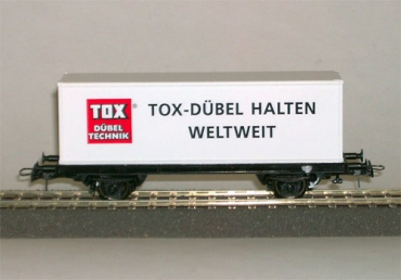 ROCO H0 · Werbewagen mit Container "TOX-Dübel" · NEU/OVP