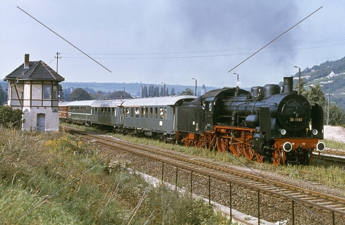 Dampflok-Dia · 38 1182 (preuß. P8) - DR - Bhf. Freyburg/Sachs.