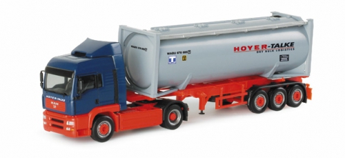 Herpa H0 · MAN TGA LX 30ft. Drucksilocontainer-Sattelzug "Hoyer-Talke" · NEU/OVP