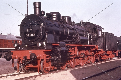 Dampflok-Dia · 38 1182 (preuß. P8) - DR - Radebeul-Ost