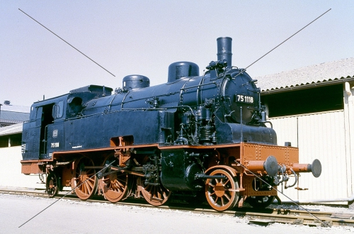 Dampflok-Dia · 75 1118 (bad. VI c) - DB - AW Offenburg/Baden