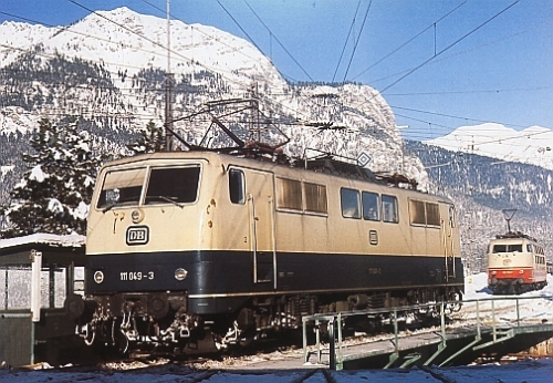 FB XXL · Elektro-Lok  111 049 - DB - Bw Garmisch-Partenkirchen - 1981
